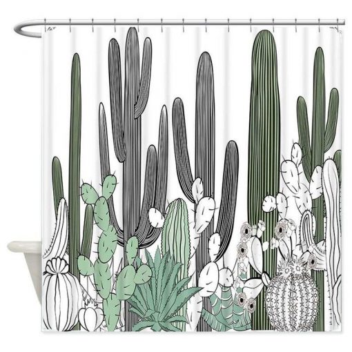 Succulents Cactus Shower Curtain