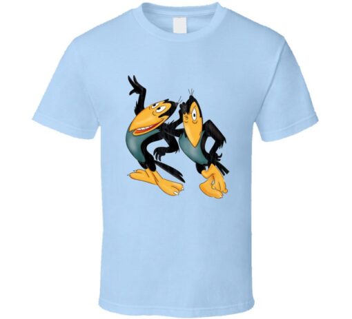 Heckle and Jeckle Retro Cartoon Character Worn Look Gift T Shirt