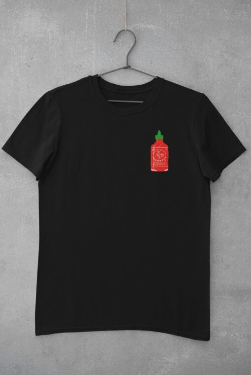 Left Chest Sriracha Bottle T-Shirt