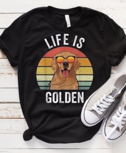 Life Is Golden Retro Vintage Golden Retriever T-shirt