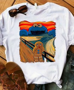 Gingerbread Man Cookie Monster The Scream Funny T-Shirt