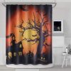 Halloween Moon Castle Black Shower Curtain