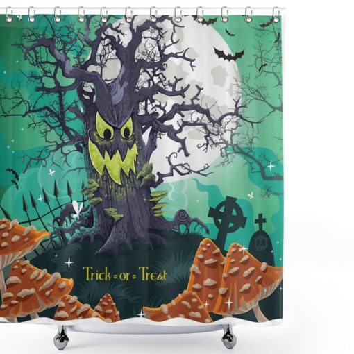 Halloween Trick or Treat Dead Forest with Spooky Shower Curtain