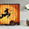 Halloween Witch Pumpkin Bathroom Shower Curtains