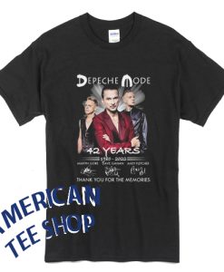 Depeche Mode 42 Years 1980 2022 Martin Gore Dave Gahan Andy Fletcher Signatures T-Shirt