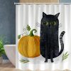 Cat and pumpkin shower curtain