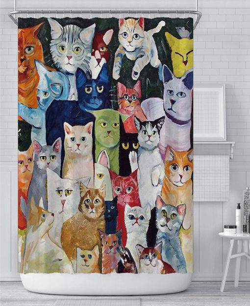 Colorful Cats Shower Curtain