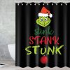 Stink Stank Stunk Merry Christmas shower curtain