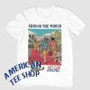 Around The World Airlines Electronic Dance Duo Vintage Advertising Style T-Shirt