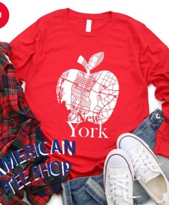 New York Map Statue of Liberty Apple Sweatshirt