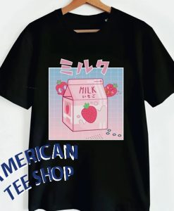 Kawaii Anime Strawberry Milk Shake T-shirt