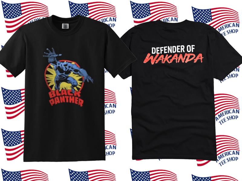 Black Panther Defender of Wakanda T Shirt Twoside