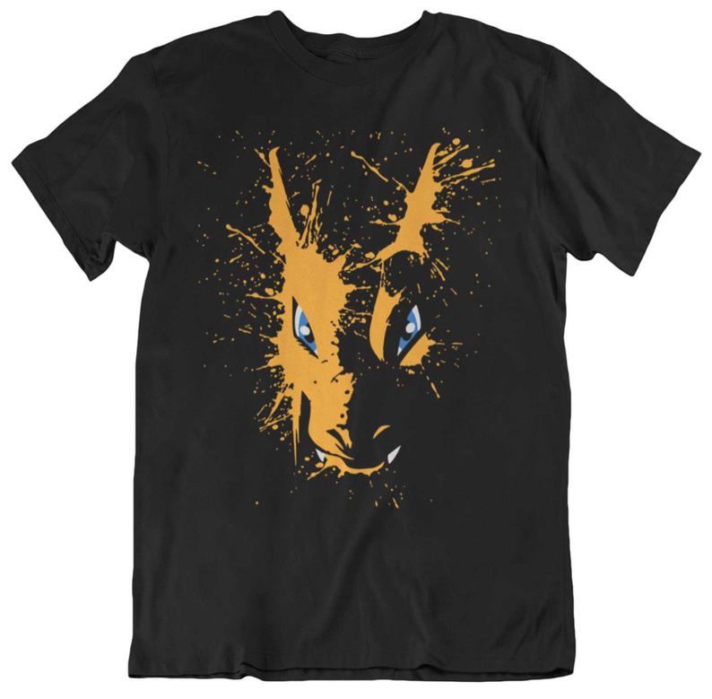 Charizard Pokemon Spatter Gaming T Shirt