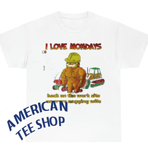 Garfield I Love Mondays-Back On The Work Site T-shirt