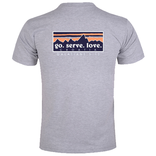Go Serve Love Croatia T-Shirt Back