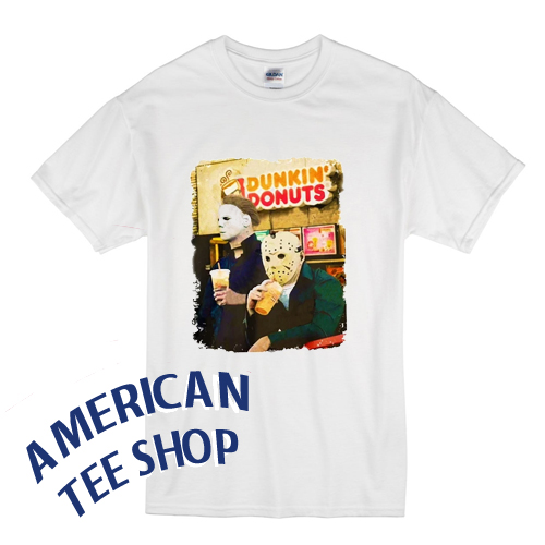 Halloween Dunkin Donuts Jason Voorhees And Michael Myers T-Shirt