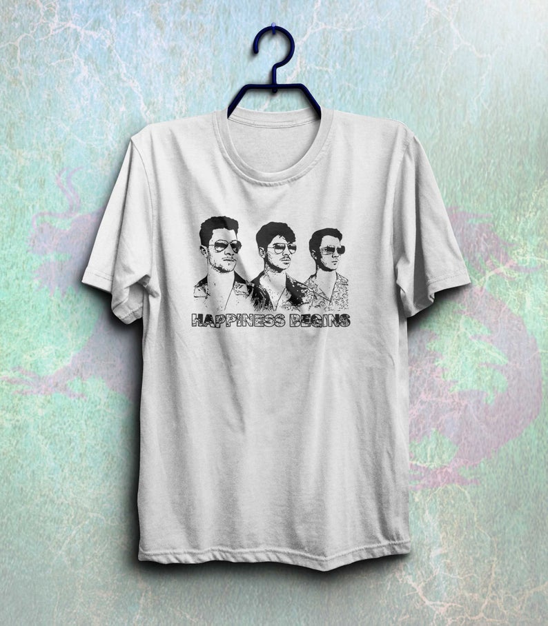 Happiness begins shirt cool jobros t-shirt