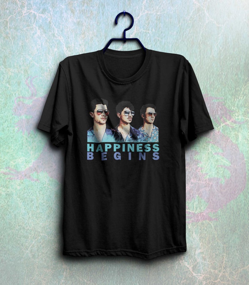 Happiness begins shirt cool jobros t-shirt