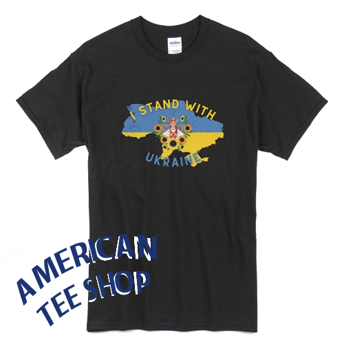 I Stand With Ukraine Flag Support Ukraine T-Shirt