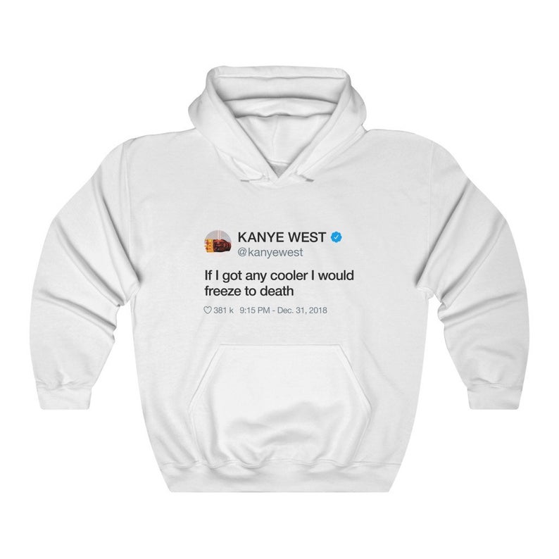 If I got any cooler I would freeze to death - Kanye West Tweet Inspired Unisex Hoodie