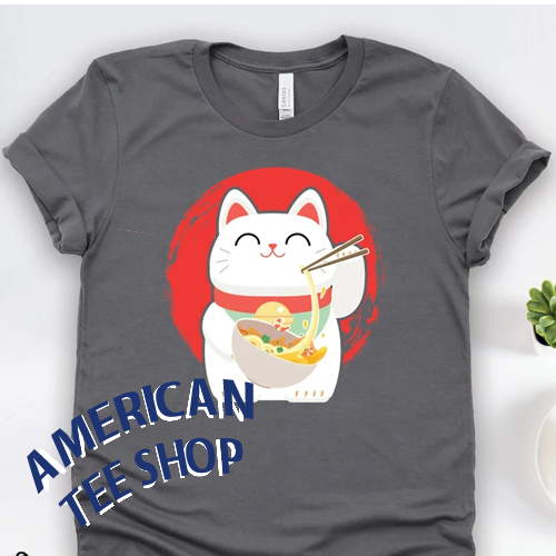 Japanese Ramen Cat T-Shirt