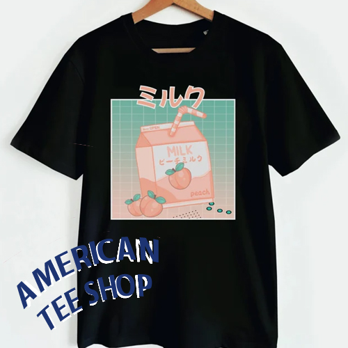 Kawaii Anime Peach Milk Shake T-shirt