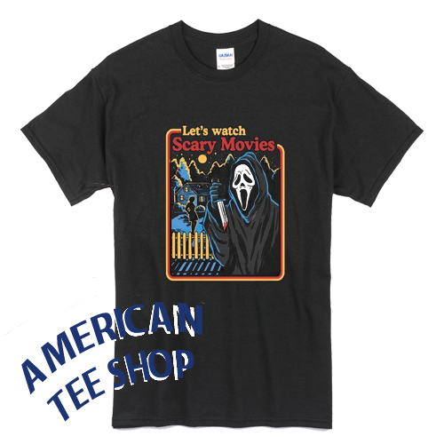 Lets Watch Scary Movies Halloween Scream Horror T-Shirt