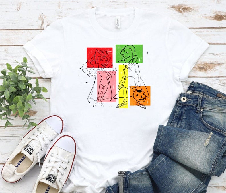 Marvel WandaVision Wanda And Vision 50s T Shirt