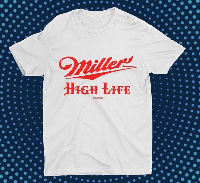 Miller High Life Classic Label Logo Brewing Beer Vintage T-Shirt