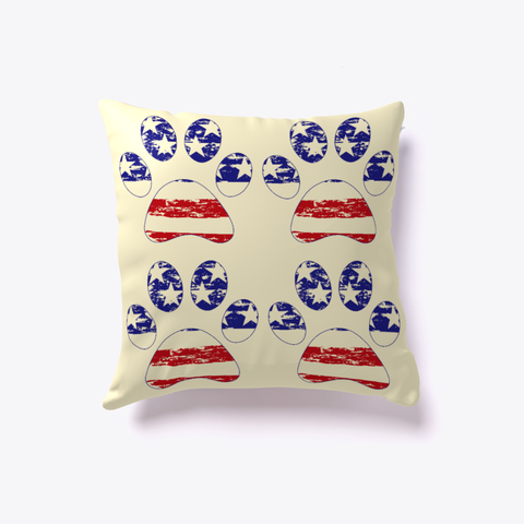 Patriotic Dog Paw Pillow Case