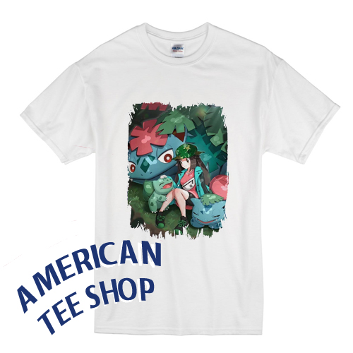 Pokemon Bulbasaur & Leaf trainer Anime T-Shirt
