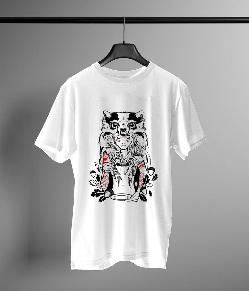 Princess Mononoke wolf girl t shirt