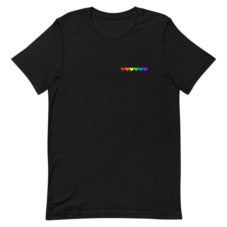 Rainbow Heart Pocket T Shirt