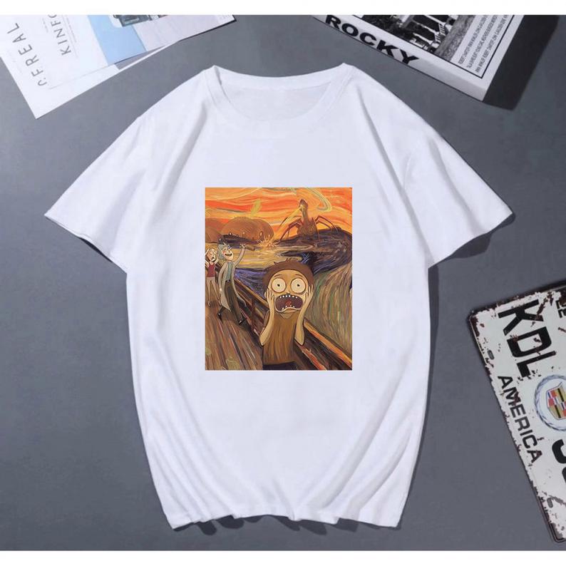 Rick And Morty X Scream Edvard Munch T Shirt