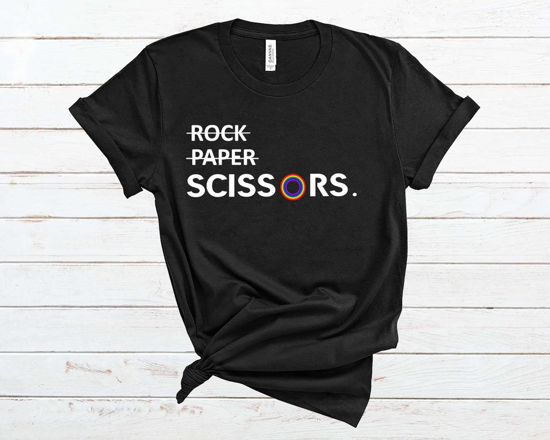 Rock Paper Scissors Lesbian Pride T Shirt