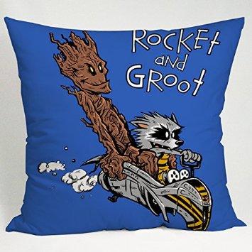Rocket Groot Like As Calvin and Hobbes Pillow Case