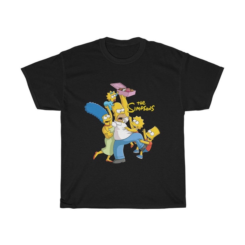Simpson Family Loves Donuts Unisex T-Shirt