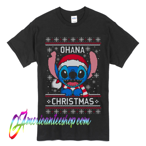 Stitch Ohana Christmas ugly T Shirt