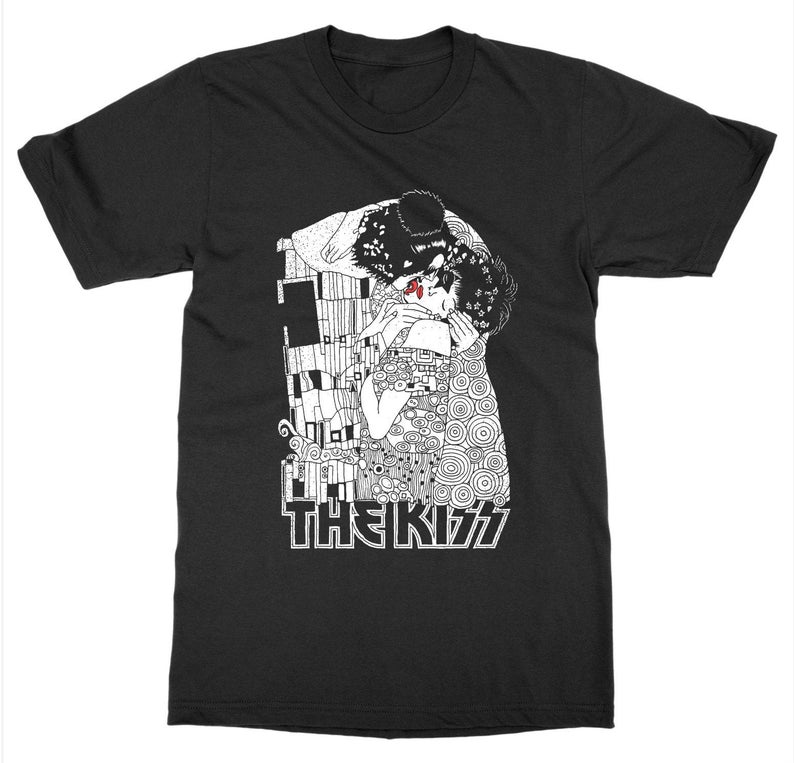 The KISS by Gustav Klimt Parody with KISS T-Shirt