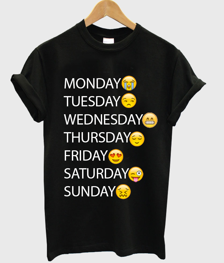 one week emoji t shirt